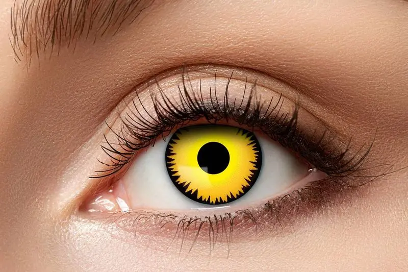 Paire de lentilles jaunes à bord dentelé noir 3 mois