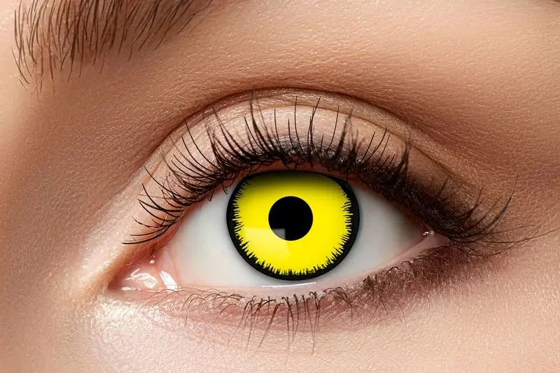 Paire de lentilles jaunes à bord noir dentelé 3 mois