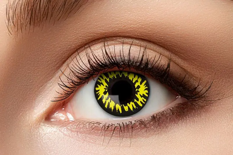 Paire de lentilles jaunes à couronne déchiquetée noire 3 mois