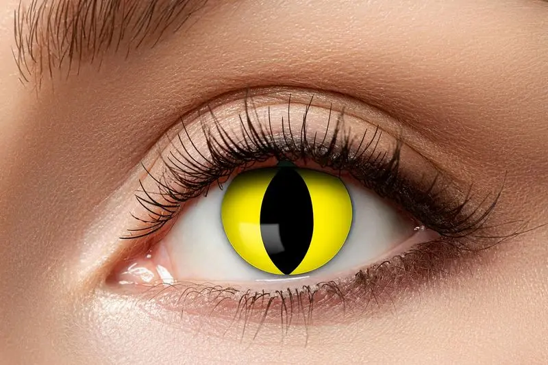 Paire de lentilles jaunes à motif œil de chat 3 mois