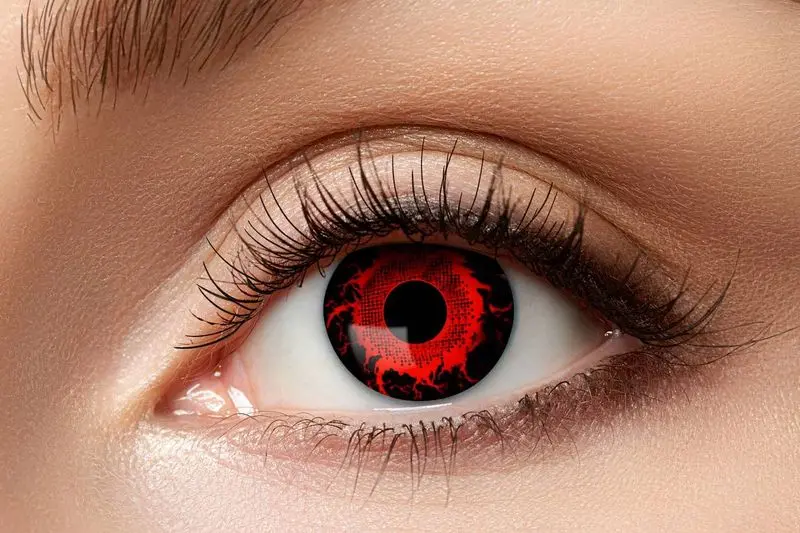Paire de lentilles noires à couronne rouge ramifiée 3 mois