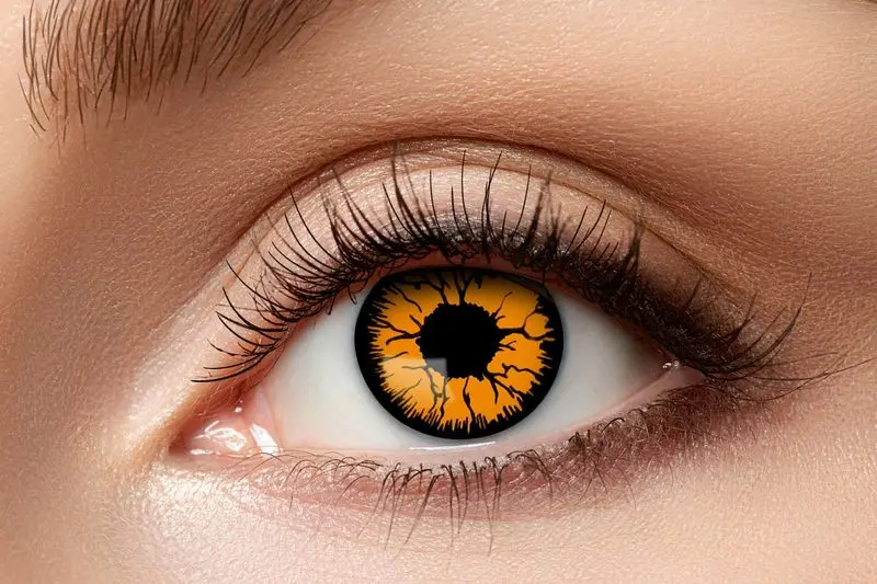 Paire de lentilles orange à ramifications noires 3 mois