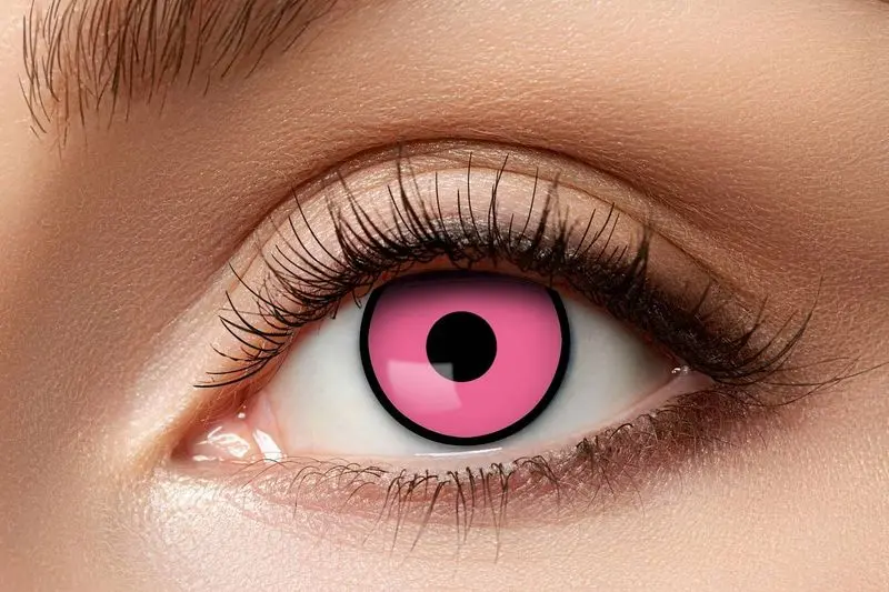 Paire de lentilles roses cerclées de noir 3 mois