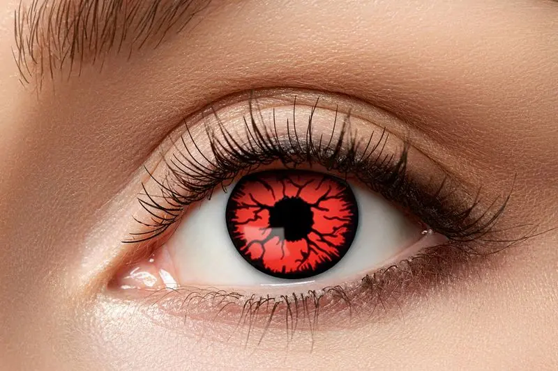 Paire de lentilles rouges à ramifications noires 3 mois