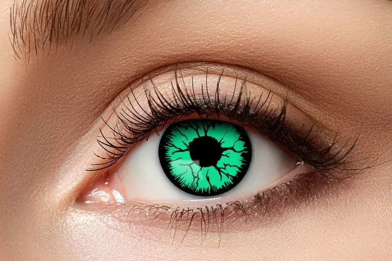 Paire de lentilles turquoise à ramifications noires 3 mois