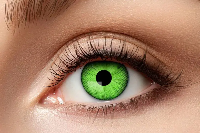 Paire de lentilles vert vif mouchetées 3 mois