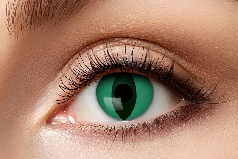 Paire de lentilles vertes à motif de reptile 3 mois
