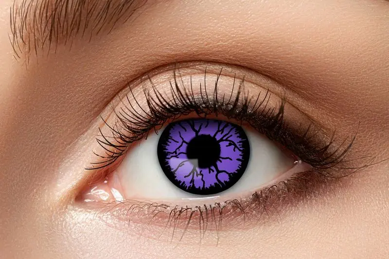 Paire de lentilles violettes à ramifications noires 3 mois