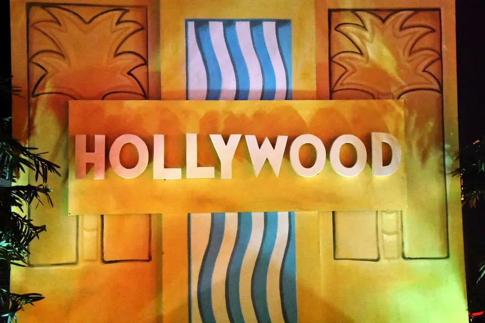 Panneau Hollywood avec fond