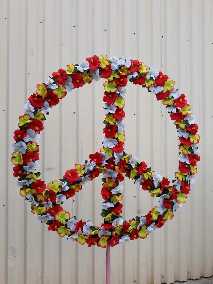 Peace avec fleurs