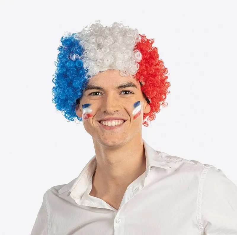 Perruque afro tricolore