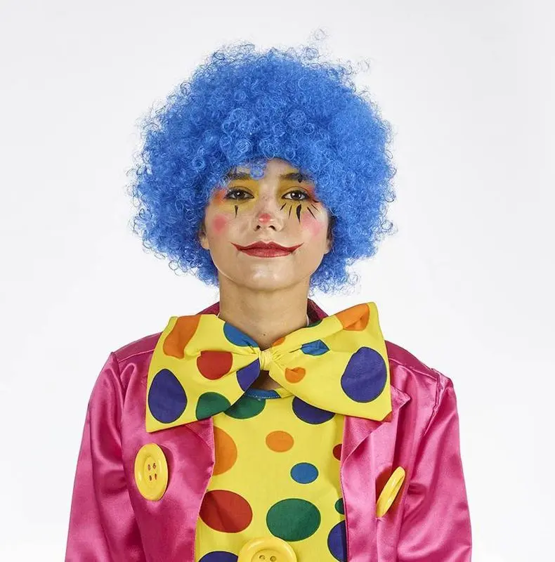 Perruque clown bleue
