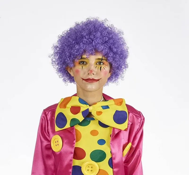 Perruque clown mauve
