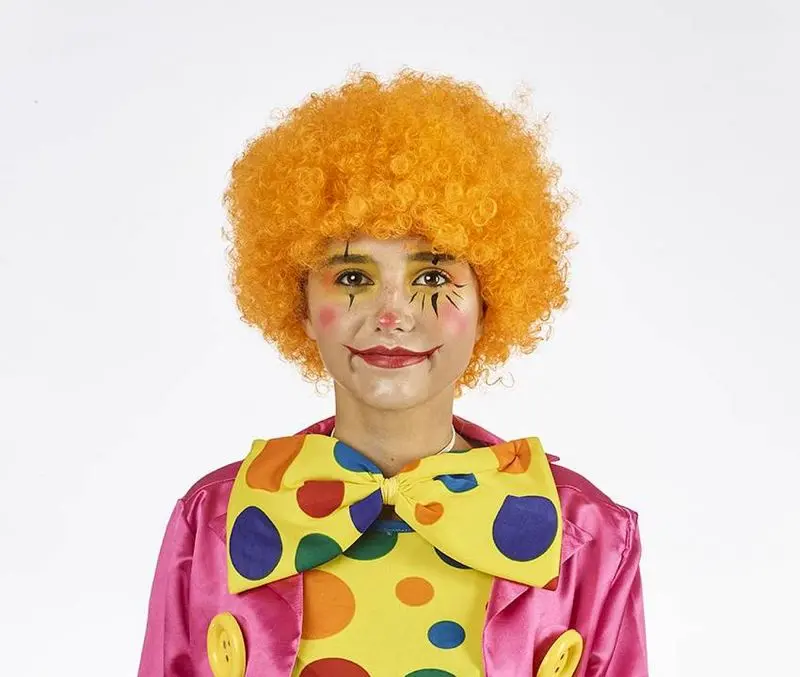 Perruque clown orange
