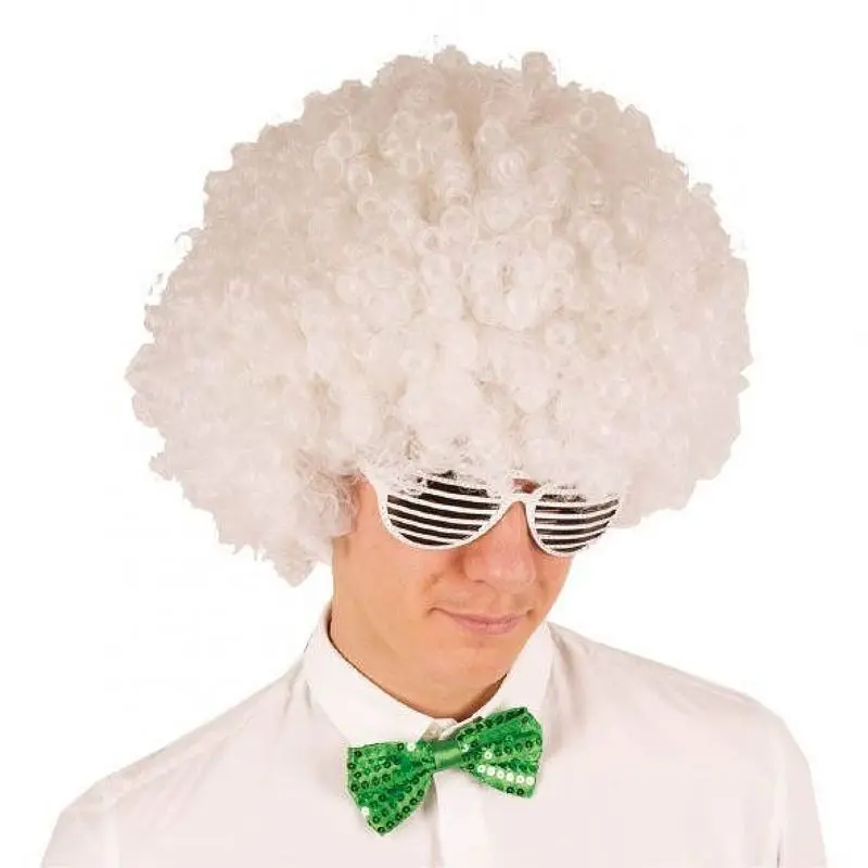 Perruque coupe afro blanche