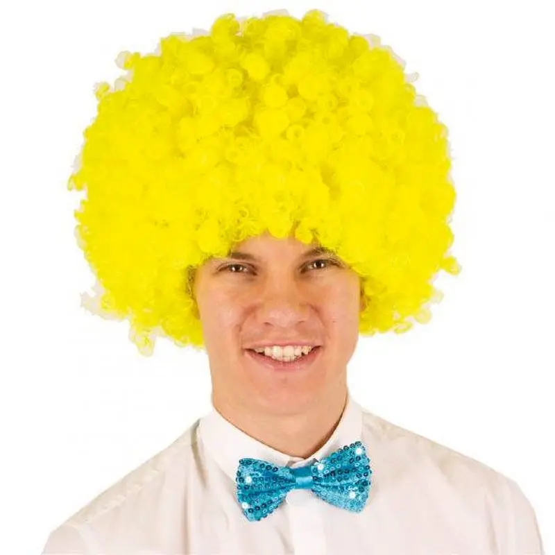 Perruque coupe afro jaune
