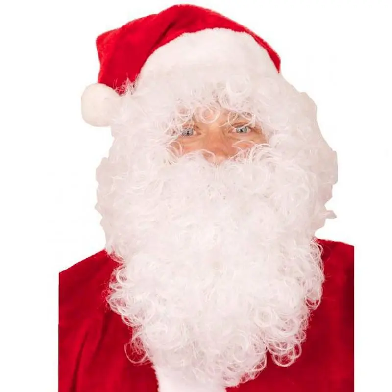 Perruque et barbe Père Noël bouclées