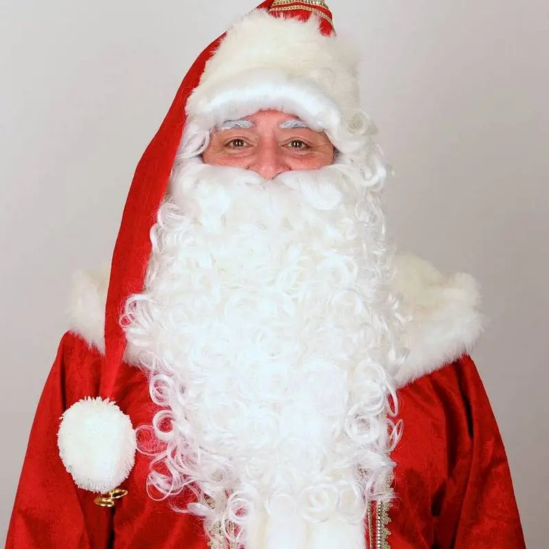 Perruque et barbe Père Noël luxe