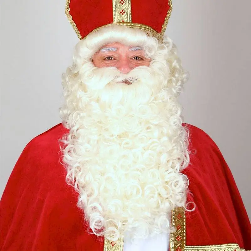 Perruque et barbe Saint-Nicolas luxe