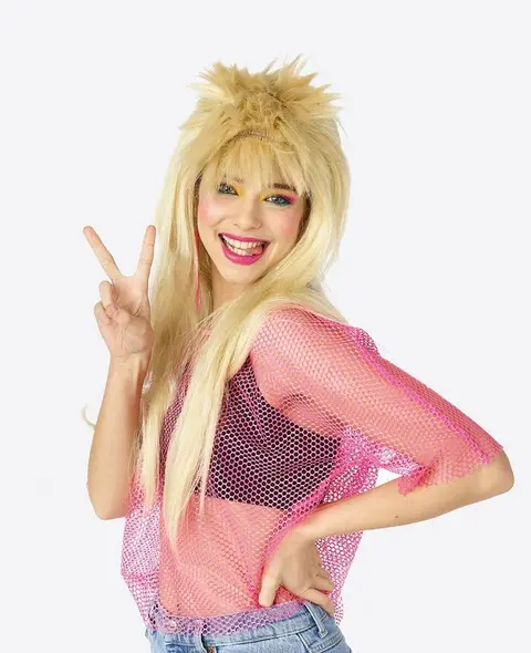 Perruque longue Punk blonde