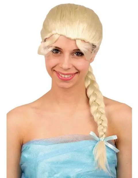 Perruque longue tresse Elsa