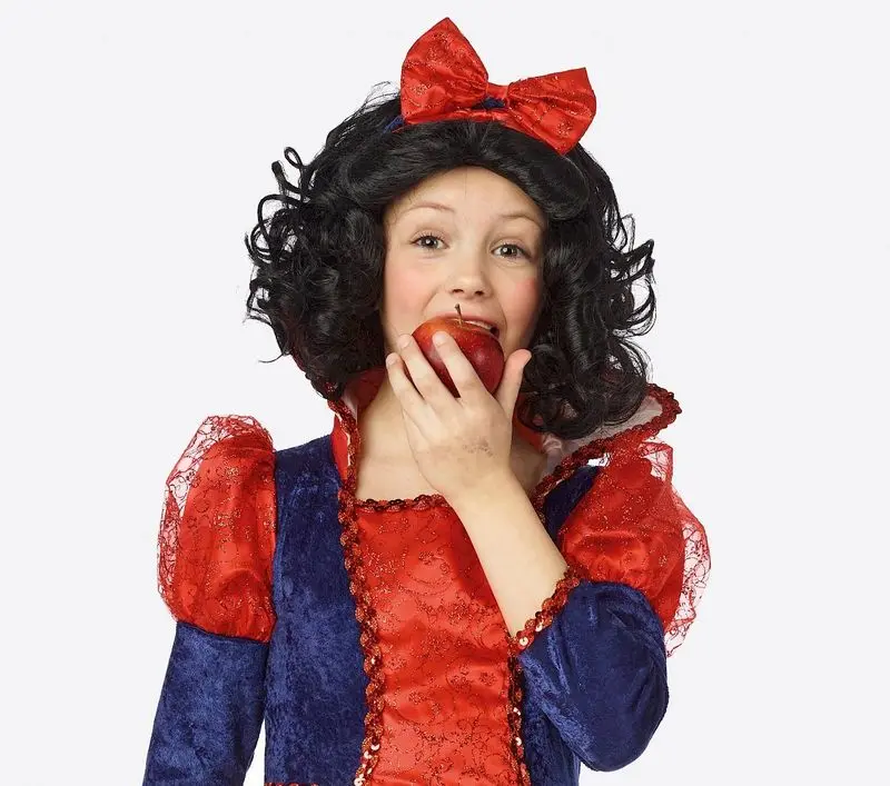 Perruque mi-longue Blanche-Neige enfant