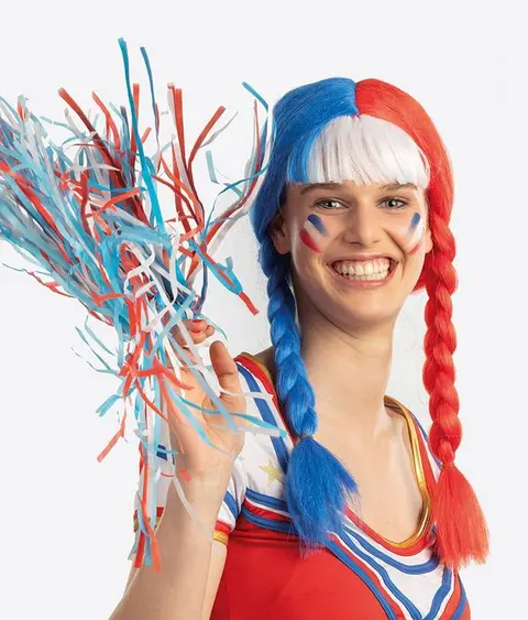 Perruque tricolore à tresses