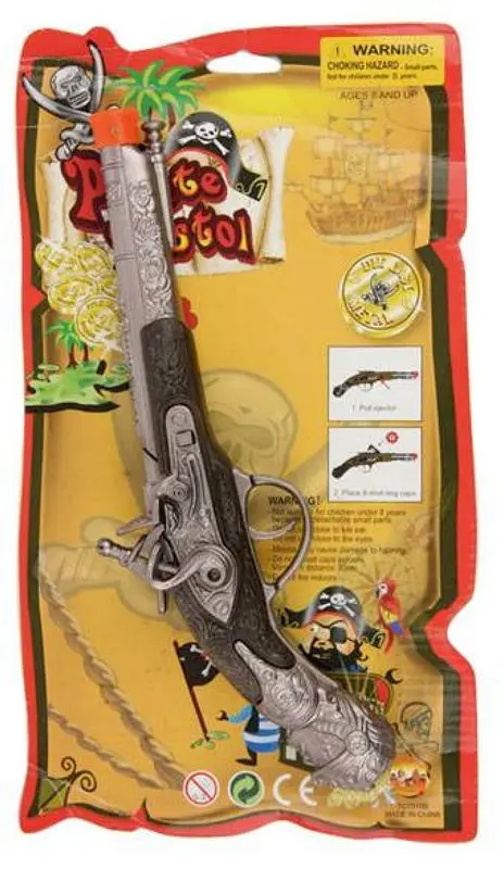 Pistolet de pirate à amorces et crosse ciselée