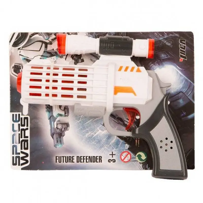 Pistolet spatial blanc à fentes rouges