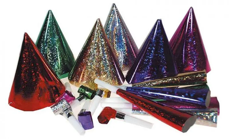 Pochette de cotillons holographiques pour six personnes