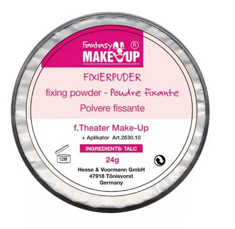 Poudre fixante de maquillage avec éponge