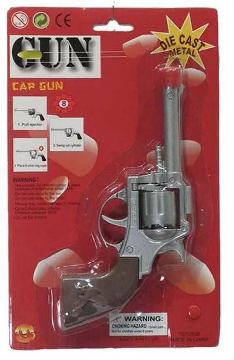 Revolver argenté à barillet basculant pour enfant