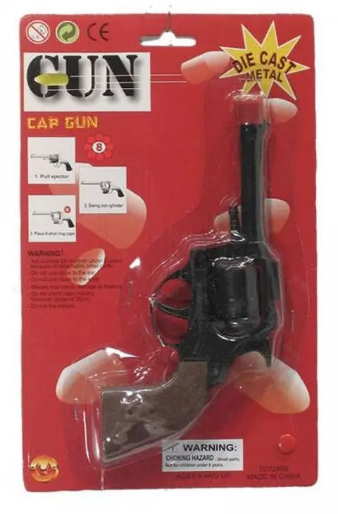 Revolver noir à barillet basculant pour enfant