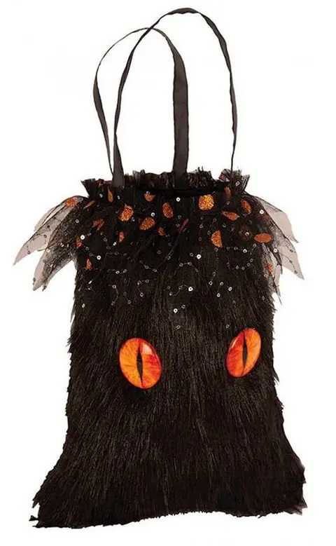 Sac de chat noir en fausse fourrure