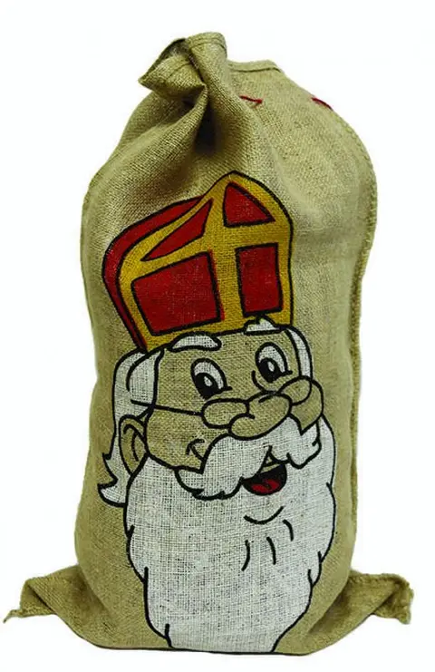 Sac de Saint-Nicolas en toile de jute