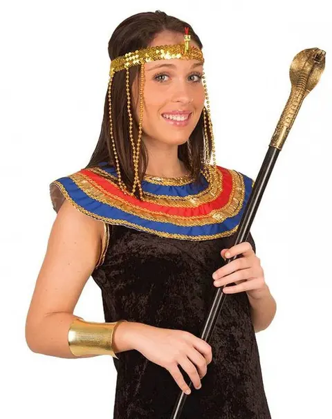Sceptre de pharaon à tête de cobra dorée
