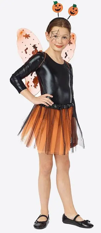 Set d'Halloween à ailes orange et serre-tête citrouilles