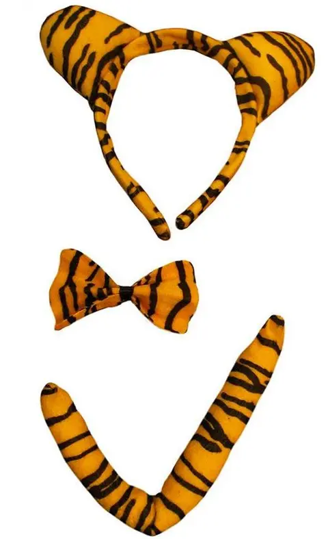 Set d'oreilles, nœud papillon et queue de tigre