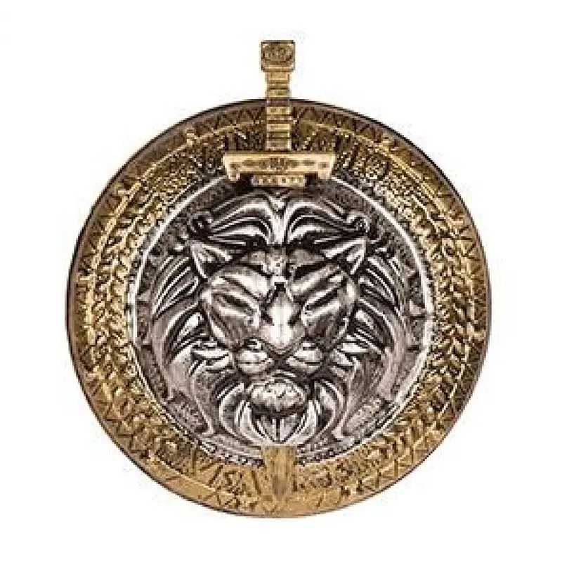 Set de bouclier doré à lion et épée 45 cm