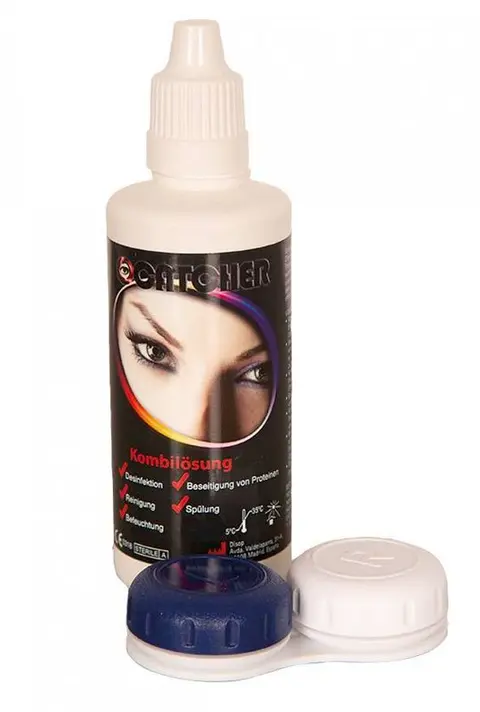 Set de solution pour lentilles et étui à deux compartiments