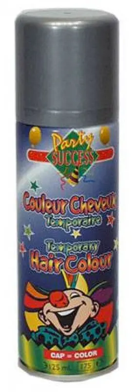 Spray colorant temporaire pour cheveux argenté