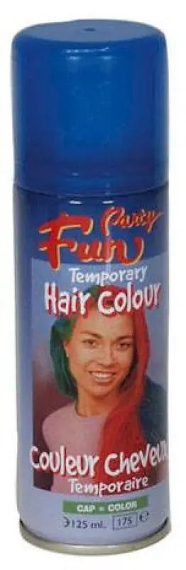 Spray colorant temporaire pour cheveux bleu fluo