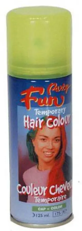 Spray colorant temporaire pour cheveux jaune fluo