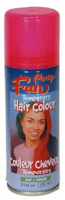 Spray colorant temporaire pour cheveux rose fluo