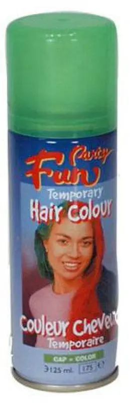 Spray colorant temporaire pour cheveux vert fluo