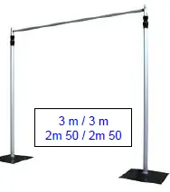 Structure auto portante (pieds + 3 barres + attaches)