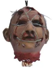 Tête coupée fil barbelé