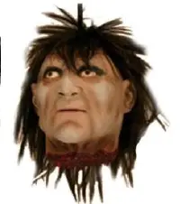 Tête coupée homme cheveux noirs