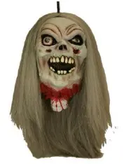 Tête coupée longs cheveux gris