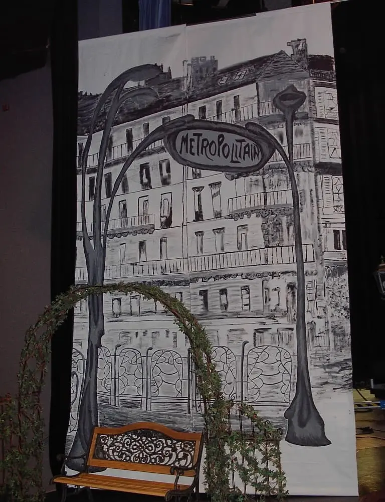Toile peinte à la main "metropolitain"